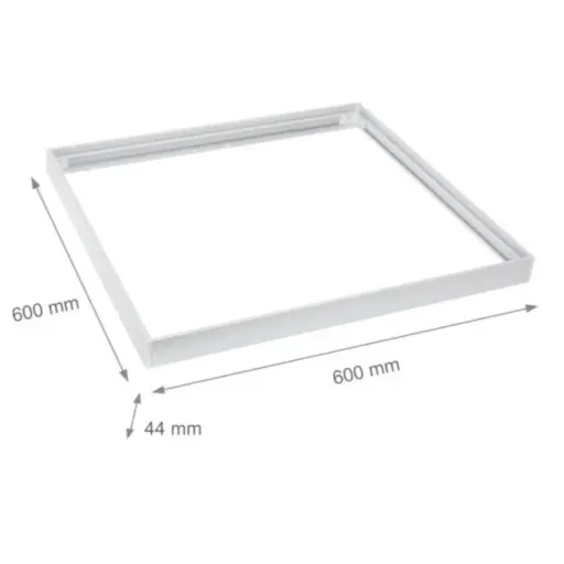 [4100] Ramme til 60x60 LED panel - Samles hurtigt, plast hjørner, Uden synlige skruer, hvid kant