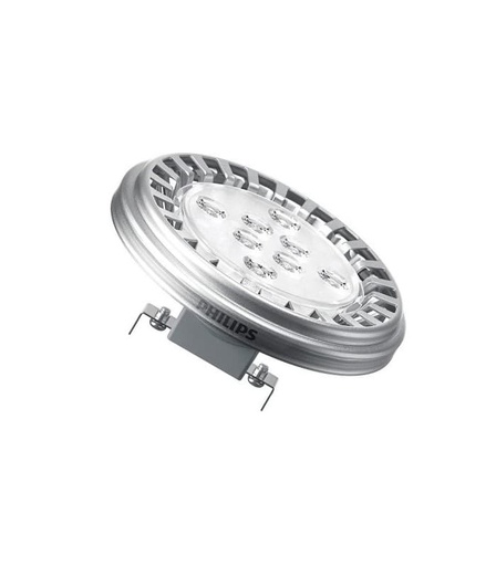 [2057801959] Philips LED AR111 10W(50W) 830 645lm 24° 12V Dim Sort/Sølv G53