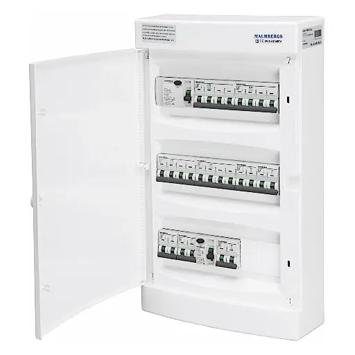 [2199969D] Færdigmonteret gruppetavle – 2x16A 3P+N + 2x10A 3P