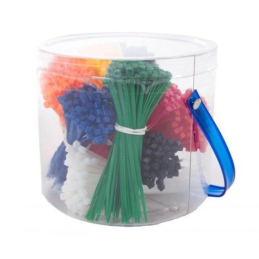 [0990205] Strips / Kabelbinderboks - 9 x 100. Forskellige farver, 2,5