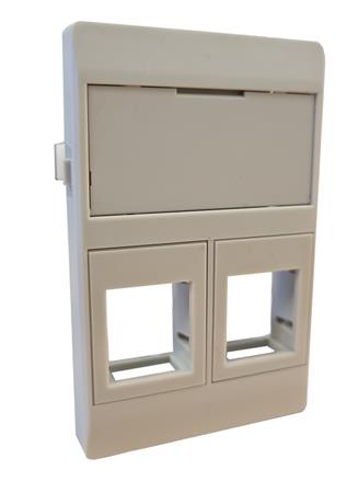 [0886112028] DATAUDTAG 2XRJ45 KEYSTONE TYPE F LYSEGRÅ