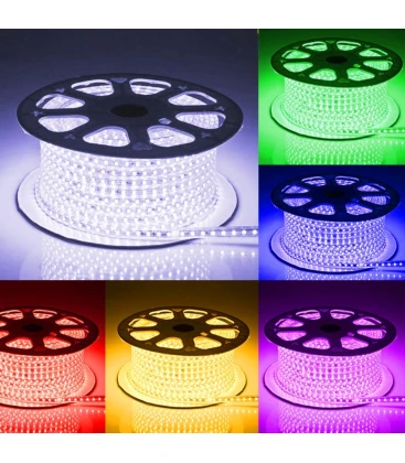 [556-0] 5 meter RGB vandtæt LED strip - 230V, 60 LED, 5W p