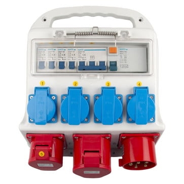 [7800428001] Byggestrømstavle 16A, 6 udtag