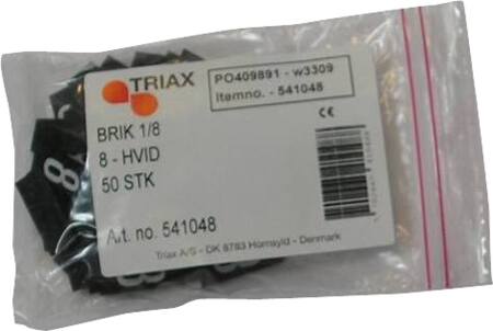 [8211978716] Triarca skilt/Brik Brik 1/8 "8" hvid