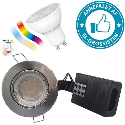 [957114415] RGBW 5W Pro indbygningsspot m dæmpning, farveskift og WI-FI