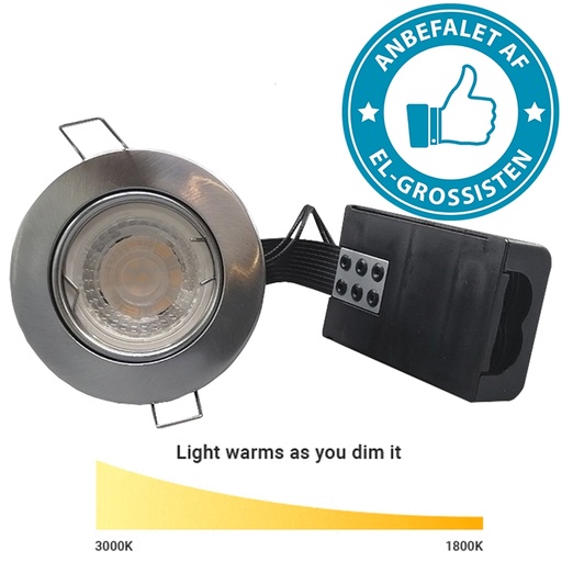 [9571248948] Pro indbygningsspot m. 5,5W DimTone LED pære - Børstet