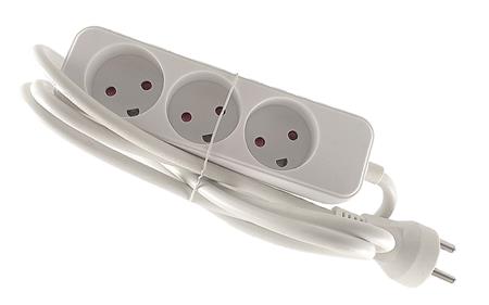 [0810001039] STIKDÅSE 3R U. JORD 1,5 M HVID