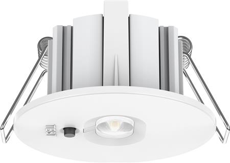 [5401038640] NØDLYSSPOT Ø55-3W-AT-AS/W-EM3-HVID