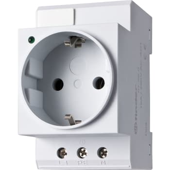 [6217400015] Stikdåse Schuko med LED, til din-skinnemontering