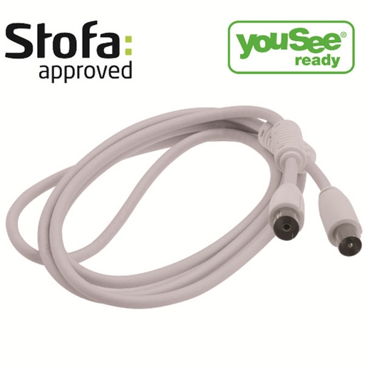 [8287180965] Antenne forlængerkabel - 1,5m hvid YouSee/Stofa