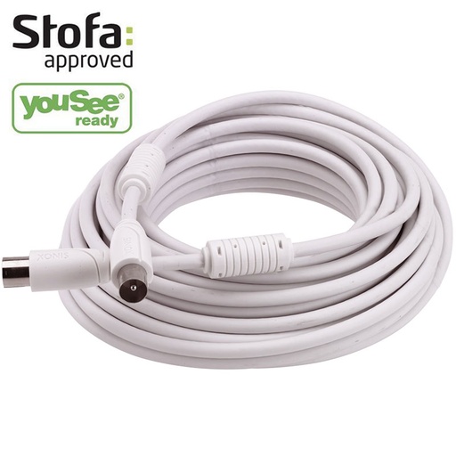 [8287181003] Antenne forlængerkabel hvid 10 m. YouSee/Stofa