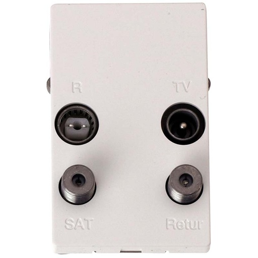 [8287234442] TD253E Slutdåse TV/Radio/Sat/Retur hvid