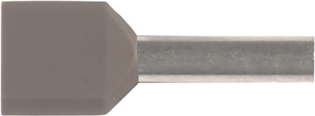 [2921112059] Isoleret TWIN-terminalrør A0,75-8ET2 2x0,75mm2 L8 Grå