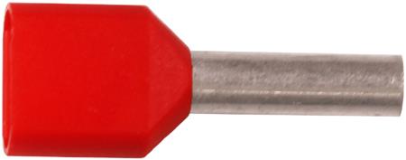 [2921112075] Isoleret TWIN-terminalrør A1-8ET2 2x1mm2 L8 Rød