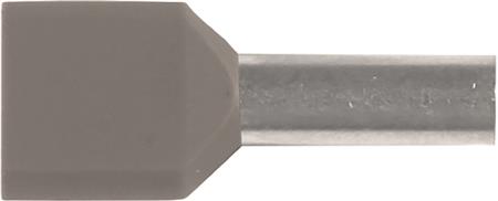 [2921112156] Isoleret TWIN-terminalrør A4-12ET2 2x4mm2 L12 Grå