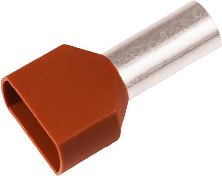 [2921112198] Isoleret TWIN-terminalrør A10-14ET2 2x10mm2 L14 Rød