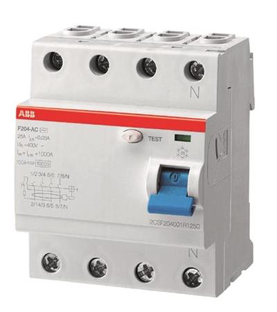 [2122744695] HPFI fejlstrømsafbryder 63A 4 polet udløsestrøm 30mA Type A 400V AC 70mm bred (bulk 24stk) F204A-63/