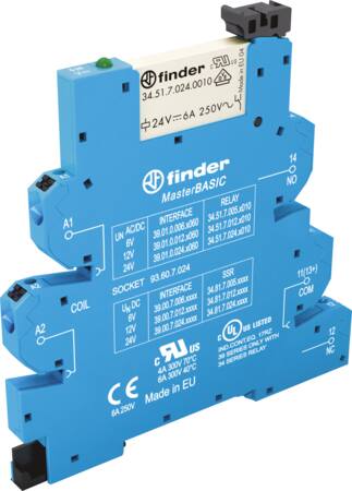 [0822003735] RELÆ SMALT 6,2MM 6A 1C/O 24V PUSHIN
