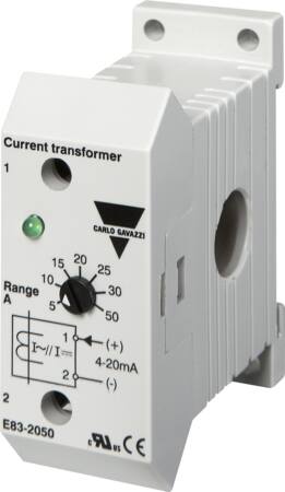 [9698000112] E83 Strømtransformer med analog udgang Måle område: 5-10-15-20-25-30-50 AAC/4-20mA