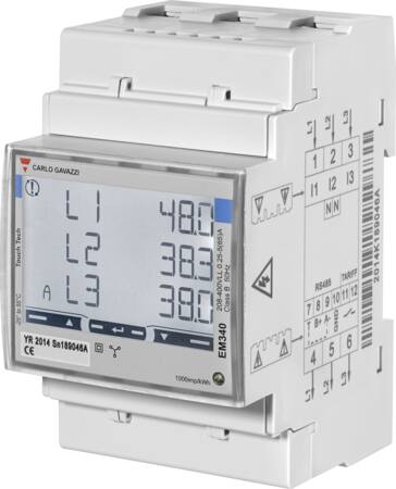 [9698000264] EL-måler 3-faset 65amp dir Puls output MID godkendt