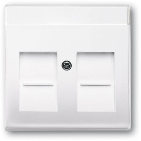 [5417517479] ABB-basic55 Afdækning til dataudtag blank hvid 1 modul modul leveres inklusive lampe og kort-symbol