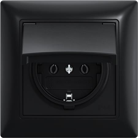 [5401002812] B55 Schuko-stikkontakt IP44 mat sort