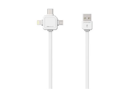 [5417517893] USB LADEKABEL 3-I-1 HVID