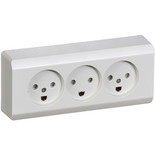 [1017029620] Opus 66 stikkontakt udvendig tripel lysegrå