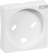 [1017038255] FUGA afdækning for EDB stikkontakt 1 modul 2-pol med jord gammel type med krave, hvid