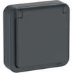 [1017064782] OPUS® 74 stikkontakt med lampe 250 V 2-polet med dansk jord IP44 antracitgrå