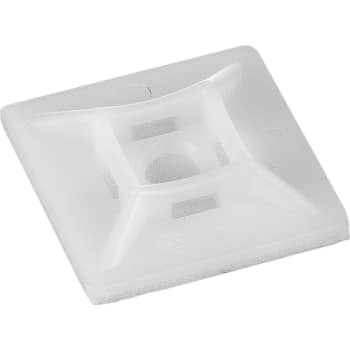 [6239165426] 100 Stk - Strips / Kabelbinder holder 28 x 28 mm, klar med skruehul Ø5,7