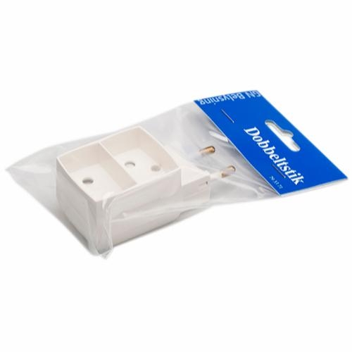 [793371] Dobbeltstik flad/flad hvid