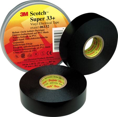 [8739010046] Tape Scotch Super 33+ 19 mm x 6 m, sort