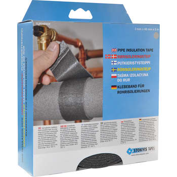[881520300] Rørisoleringstape, grå, 3 mm x 48 mm x 5 m