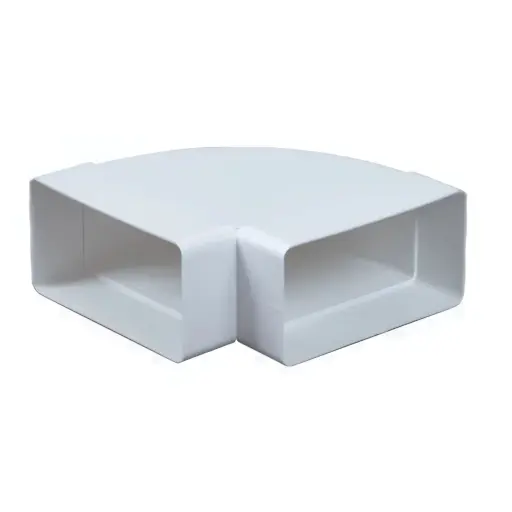 [7800443065] Vertikal bøjning 90° til flad kanal 75x150 mm Hvid