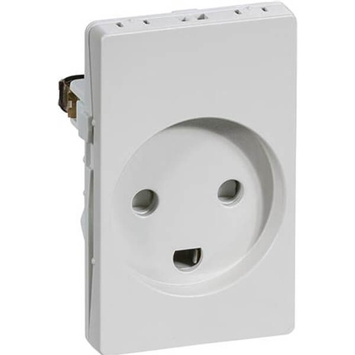 [1017036325] Fuga Stikkontakt 1½modul 2-pol med jord lysegrå