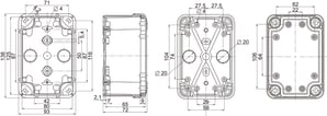 [7512401006] Kasse abs 138X93X72 gråt låg