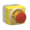 [7517920472] Nødstopkasse komplet opmærket med IEC symboler Ø40 mm nødstop og LED med 2 farver (rød/hvid) 2xNC +