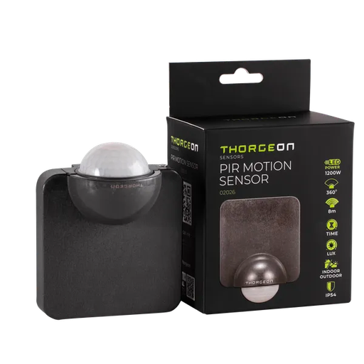 [02026] PIR Bevægelsessensor 8m 1200W IP54 THORGEON