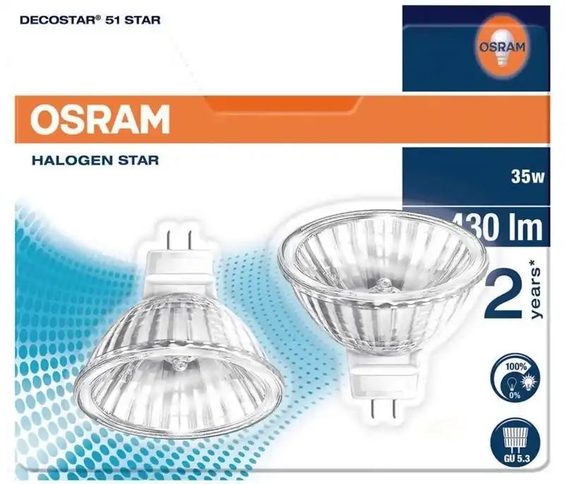 2-pak Halogen Decostar 51S Star 35W 12V GU5,3
