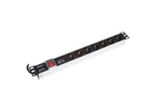 [7812364623] Powerpanel 7xSchuko med afb + led 1U sort med Transient beskyttelse