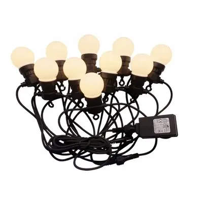 [EG2802-0] V-Tac LED lyskæde - 10 pærer, 5 meter, IP44, inkl. lyskilde, 5W, 230V, 300lm