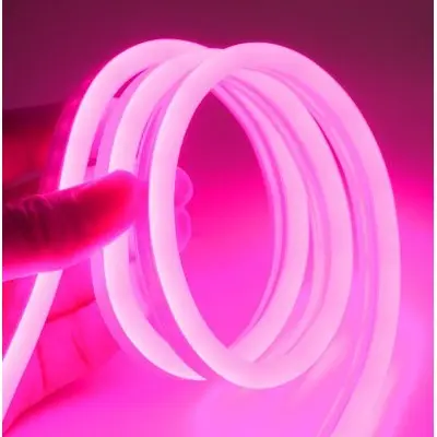 [EG8718-0] Pink 8x16 Neon Flex LED - 5 meter, 8W pr. meter, IP67, 12V - Fleksibel lysslynge i pink med 8 watt pr. meter, 5 meters længde, IP67 beskyttelse og 355 lumen pr. meter.