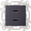 [7817203514] Simon 24 Harmonie dobbelt USB-udtag type A grå