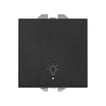 [7817204212] Simon 270 trykkontakt med  lys - lys symbol 10A 230V mat sort