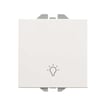 [7817204225] Simon 270 trykkontakt med  lys - lys symbol 10A 230V mat hvid