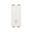 [7817204911] Simon 270 smal trykkontakt med  lys - lys symbol 10A 230V mat hvid