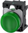 [7818226642] Indikatorlys 22 mm rund plastik grøn glat linse med holder LED modul 3SU1102-6AA40-1AA0