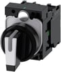 [7818226723] Omskifter kan blive oplyst 22 mm rund plastik sort hvid kort omskifter 3 afbryder positioner I-O-II