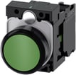 [7818226778] Trykknap 22 mm rund plastik grøn flad momentan kontakt type med holder 1NO skrue terminal